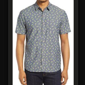 Marine Layer Pineapple Print Chambray Button Up